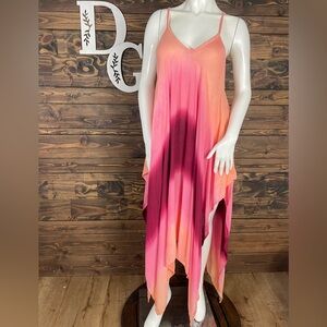 Quagga | Beach Hanky Sharkbite Hem Chevron Ombre‎ Midi Handkerchief Dress